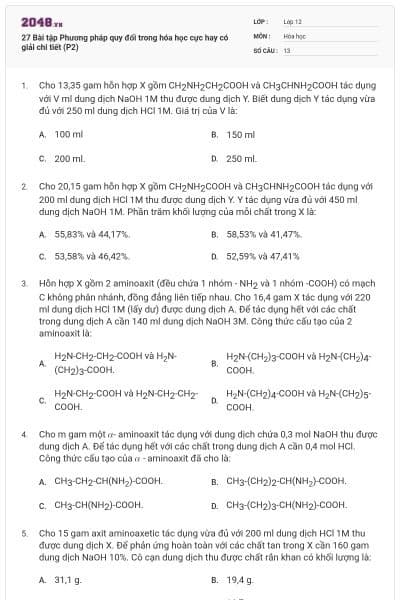 27 Bài tập Phương pháp quy đổi trong hóa học cực hay có giải chi tiết (P2)