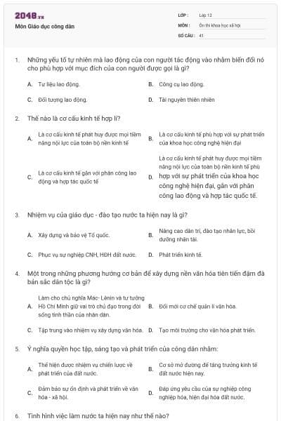 Môn Giáo dục công dân
