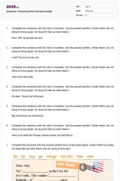 Grammar: Present perfect and past simple