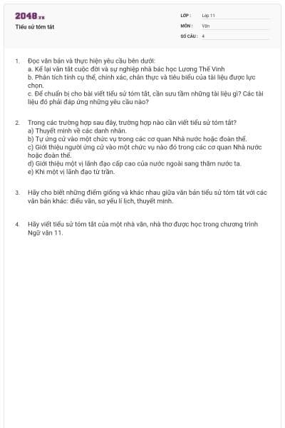 Tiểu sử tóm tắt