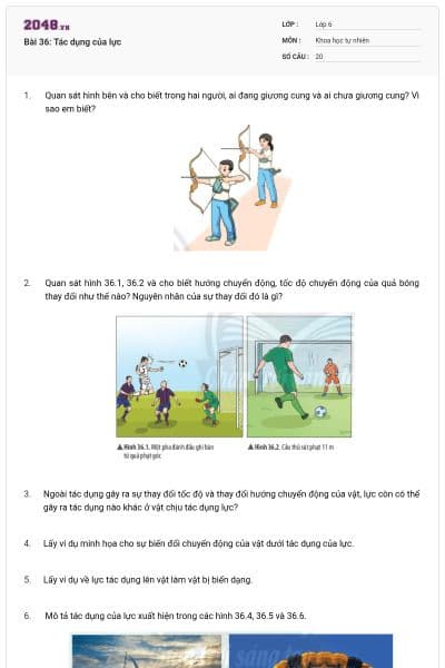 Bài 36: Tác dụng của lực