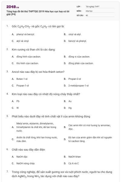 Tổng hợp đề thi thử THPTQG 2019 Hóa học cực hay có lời giải (P4)