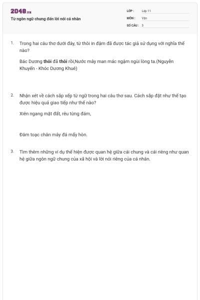 Từ ngôn ngữ chung đến lời nói cá nhân