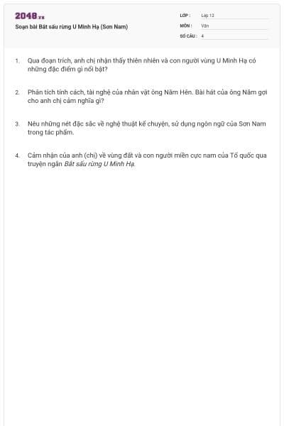 Soạn bài Bắt sấu rừng U Minh Hạ (Sơn Nam)