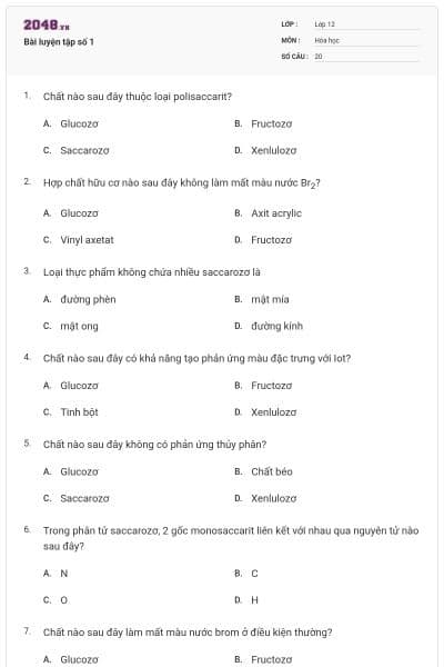 Bài luyện tập số 1