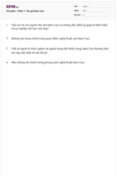 Chí phèo - Phần 1: Tác giả Nam Cao