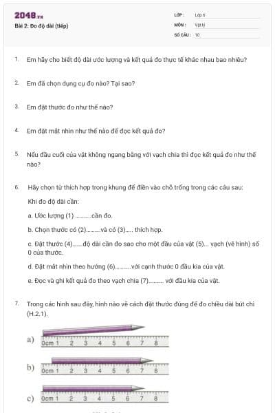Bài 2: Đo độ dài (tiếp)