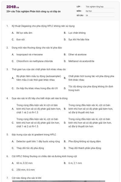 20+ câu Trắc nghiệm Phân tích công cụ có đáp án