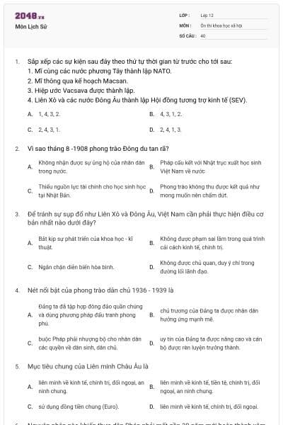 Môn Lịch Sử