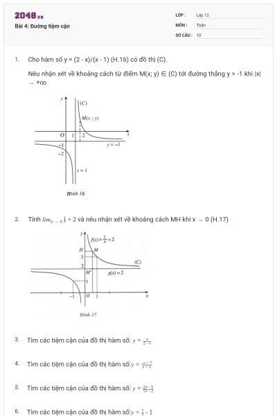 Bài 4: Đường tiệm cận