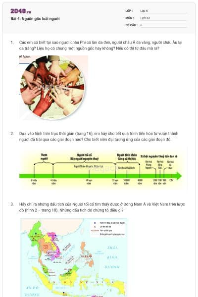 Bài 4: Nguồn gốc loài người