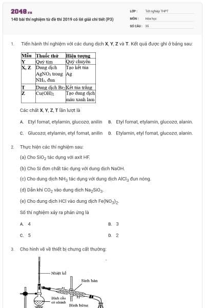 140 bài thí nghiệm từ đề thi 2019 có lời giải chi tiết (P3)