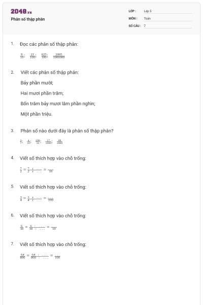 Phân số thập phân