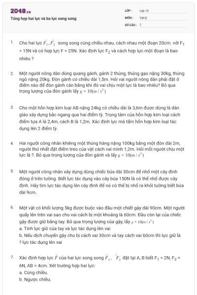 Tổng hợp hai lực và ba lực song song