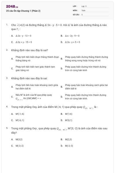 25 câu Ôn tập Chương 1 (Phần 2)