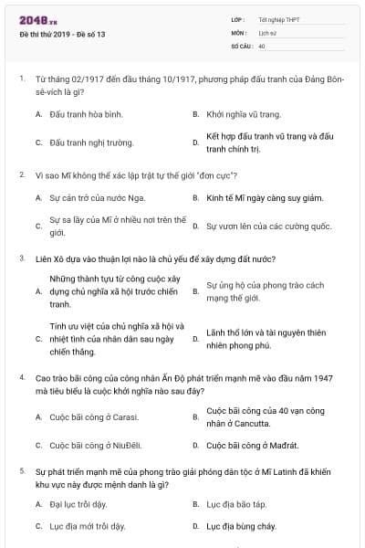 Đề thi thử 2019 - Đề số 13