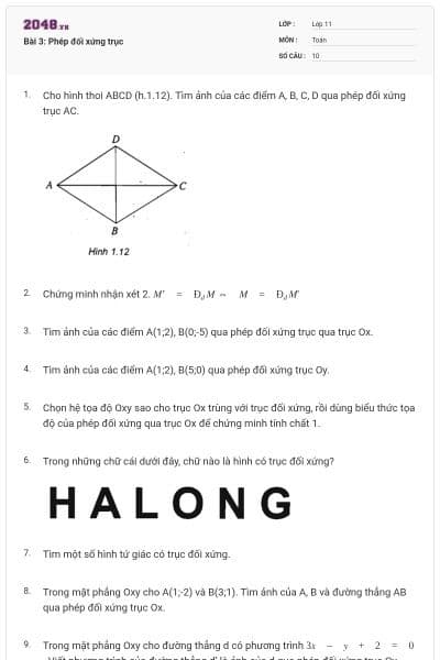 Bài 3: Phép đối xứng trục