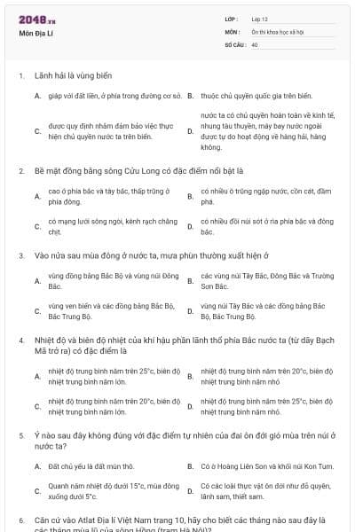 Môn Địa Lí