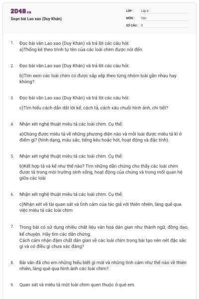 Soạn bài Lao xao (Duy Khán)