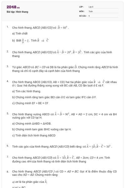 Bài tập: Hình thang