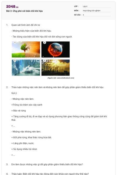 Bài 3: Ứng phó với biến đổi khí hậu