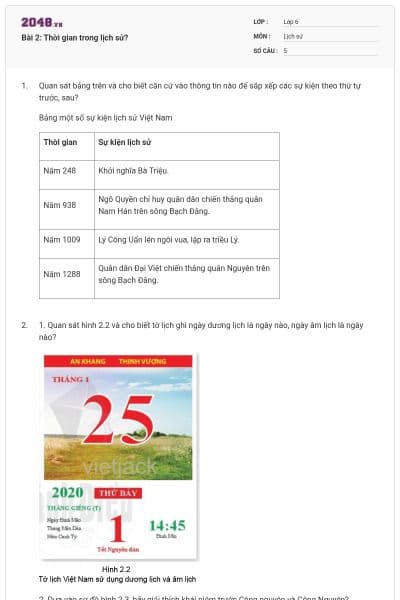 Bài 2: Thời gian trong lịch sử?