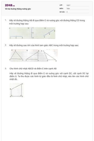 Vẽ hai đường thẳng vuông góc