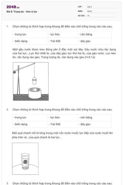 Bài 8: Trọng lực - Đơn vị lực