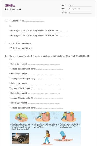 Bài 44: Lực ma sát