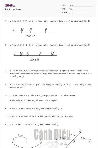 Bài 3. Đoạn thẳng
