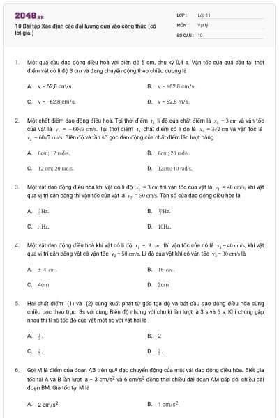 10 Bài tập Xác định các đại lượng dựa vào công thức (có lời giải)