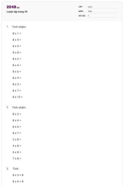 Luyện tập trang 54