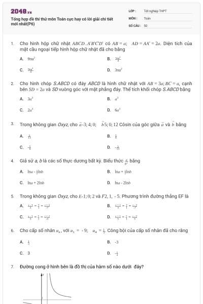 Tổng hợp đề thi thử môn Toán cực hay có lời giải chi tiết mới nhất(P6)
