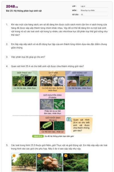 Bài 25: Hệ thống phân loại sinh vật