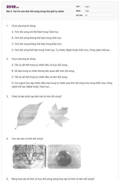 Bài 3. Vai trò của tính đối xứng trong thế giới tự nhiên