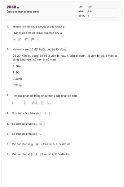 Ôn tập về phân số (tiếp theo)