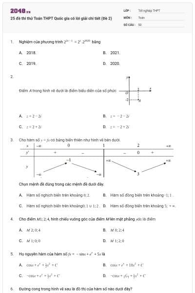 25 đề thi thử Toán THPT Quốc gia có lời giải chi tiết (Đề 2)
