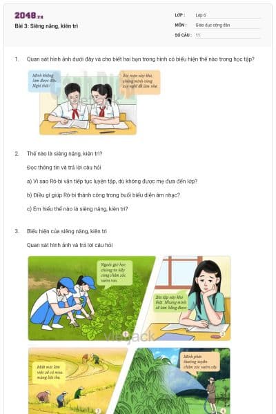 Bài 3: Siêng năng, kiên trì