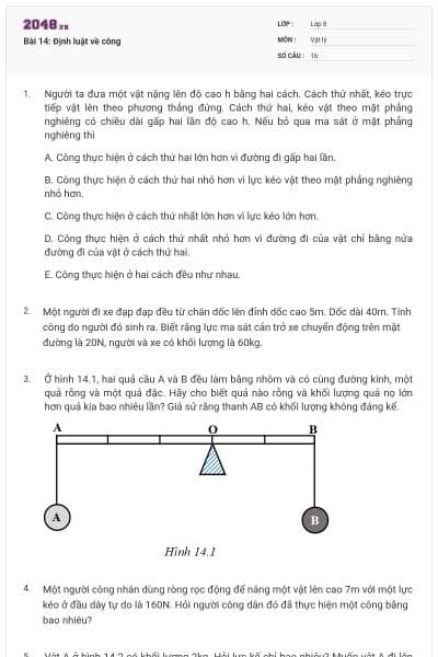 Bài 14: Định luật về công