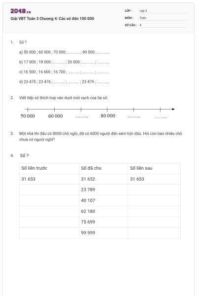 Giải VBT Toán 3 Chương 4: Các số đến 100 000