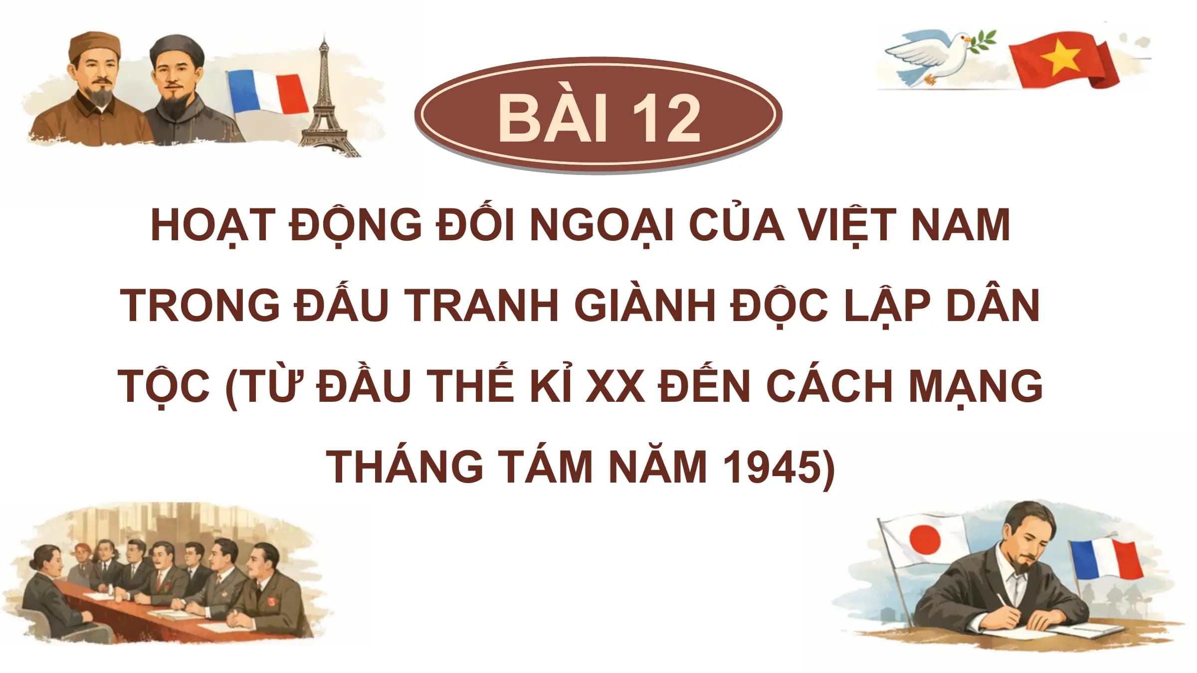 Bài giảng Lịch sử 12 Bài 12. Hoạt động đối ngoại của Việt Nam trong đấu tranh giành độc lập dân tộc (từ đầu thế kỉ XX đến Cách mạng tháng Tám năm 1945)