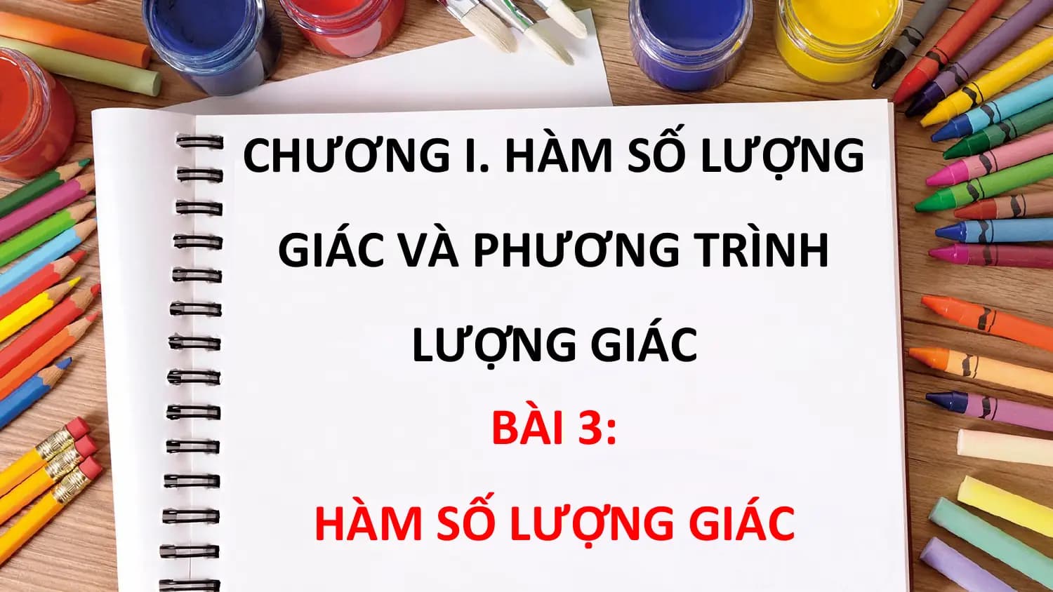 CHƯƠNG I. HÀM SỐ LƯỢNG
 GIÁC VÀ PHƯƠNG TRÌNH
 LƯỢNG GIÁC
 BÀI 3:
 HÀM SỐ LƯỢNG GIÁC