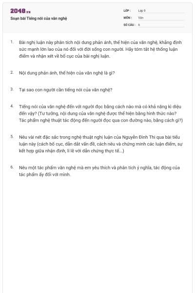 Soạn bài Tiếng nói của văn nghệ