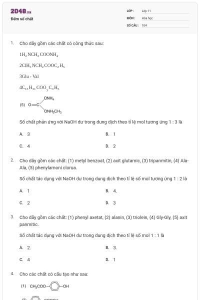 Đếm số chất