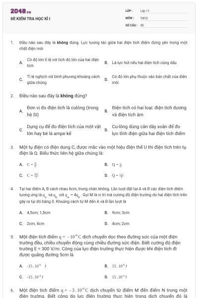 ĐỀ KIỂM TRA HỌC KÌ I