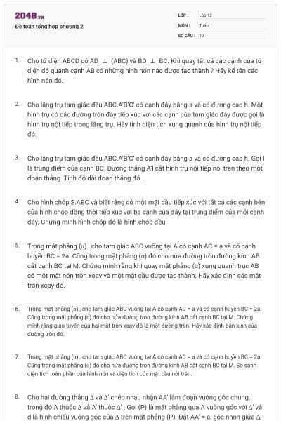 Đề toán tổng hợp chương 2