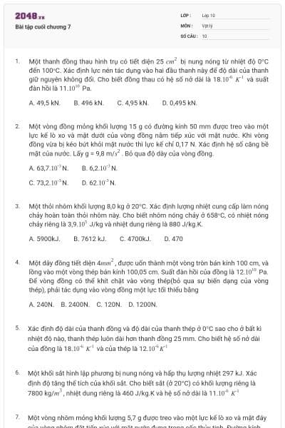 Bài tập cuối chương 7