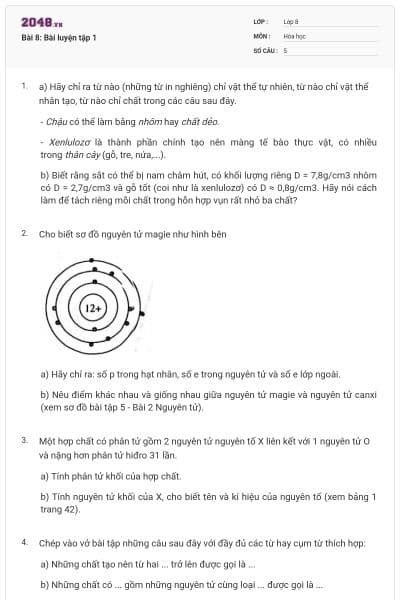 Bài 8: Bài luyện tập 1
