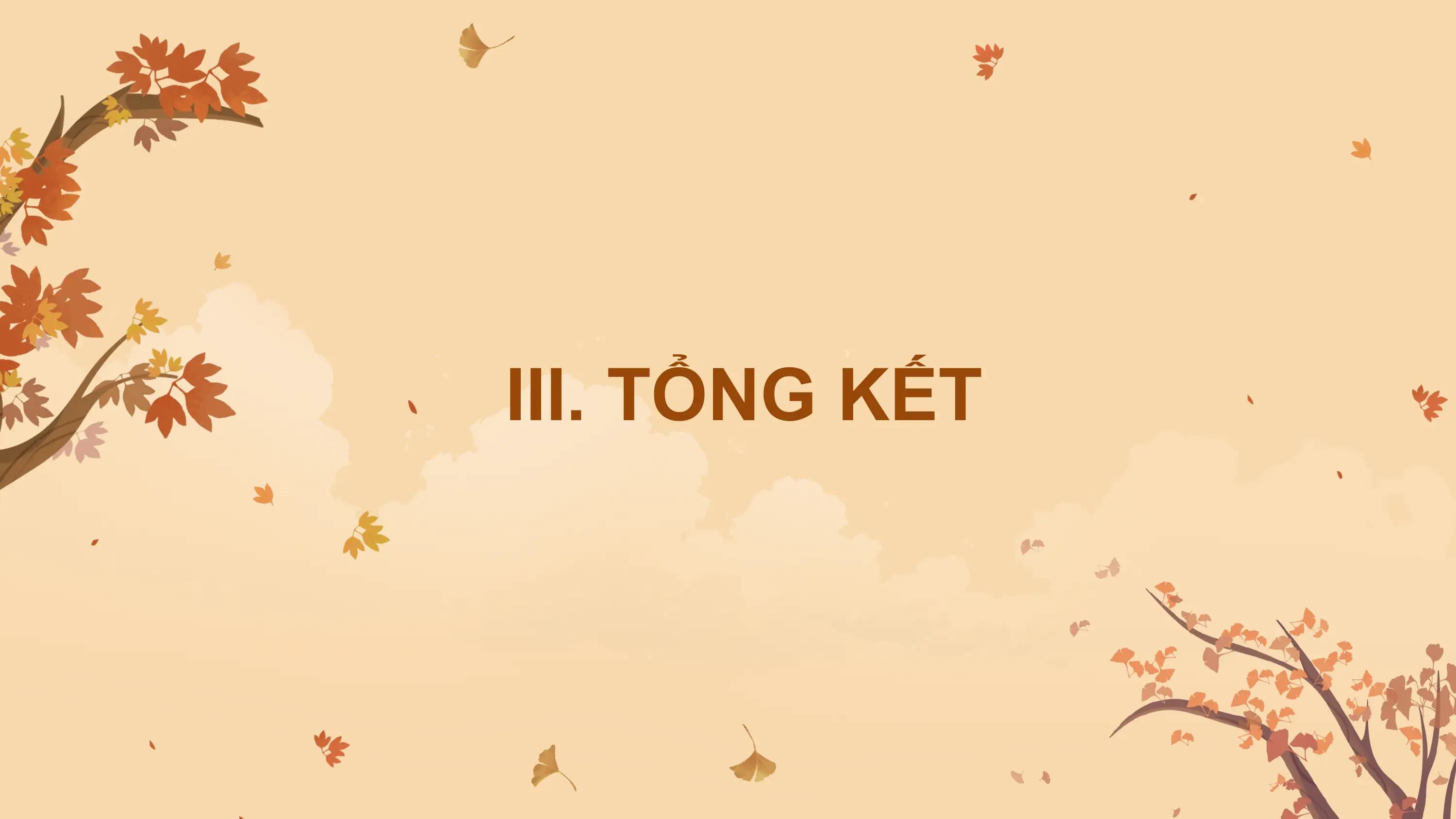 III. TỔNG KẾT