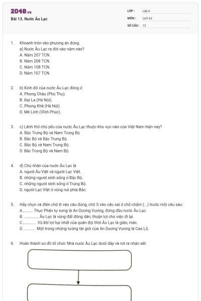 Bài 13. Nước Âu Lạc